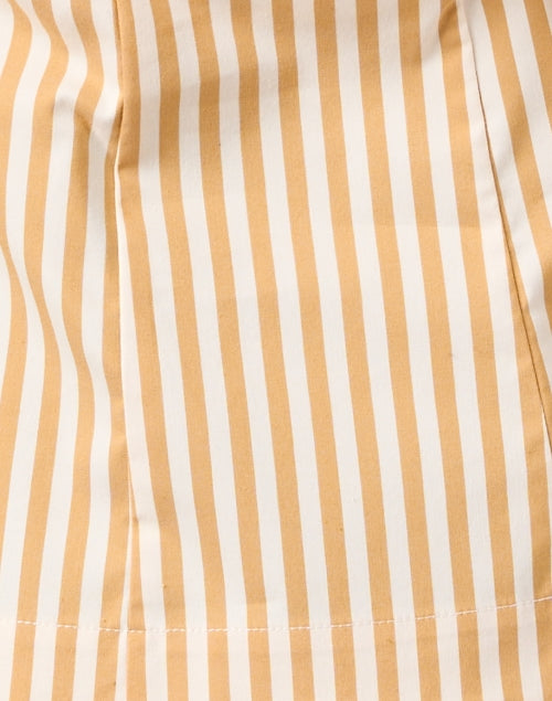 Stylish Emersyn Camel-Striped Cotton Blend Shirt with Stretch