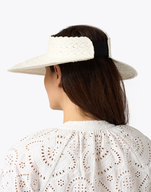 Elegant Handwoven Redwood White Braided Visor for Summer