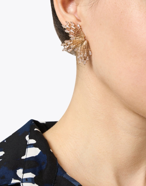 Luxurious Crystal and Gold Plated Clip-On and Post Stud Earrings