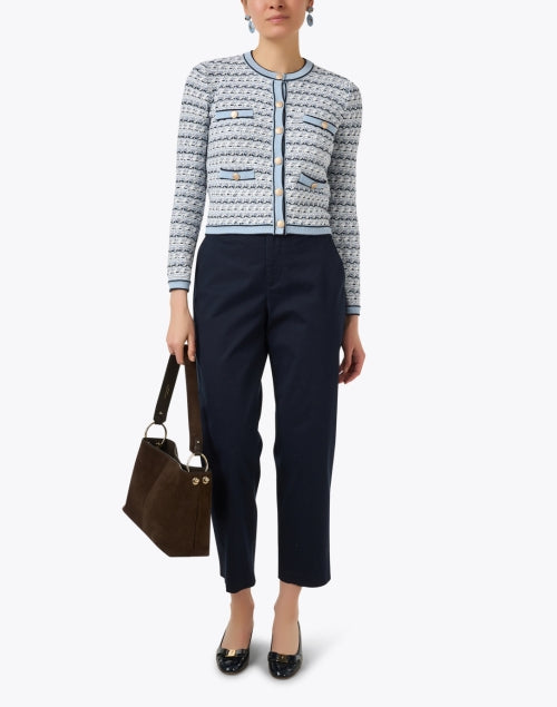 Navy Blue Men's Straight-Leg Cotton Chino Pants