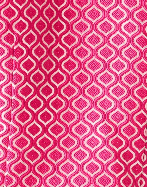 Stylish Ronette Pink Geometric Print Silk Women's Jacket