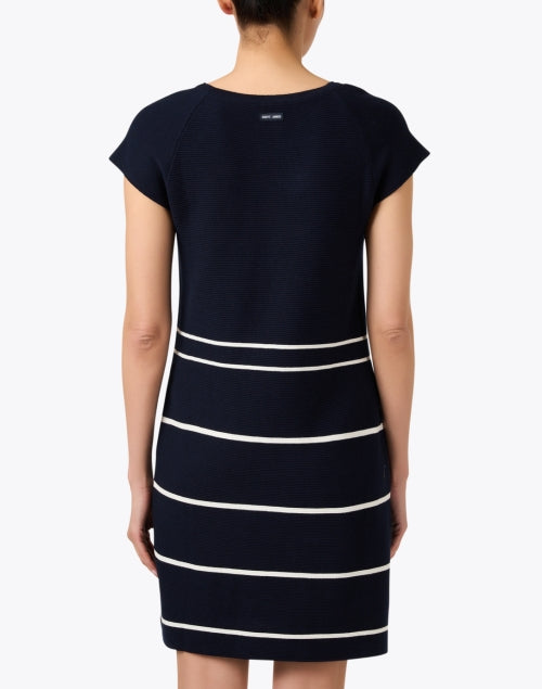Navy Striped Mini Shift Cotton Women's Dress by Costa
