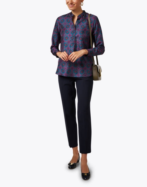 Navy Blue Stretch Straight - Leg Everyday Pants