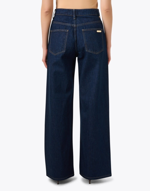 Deep Indigo 100% Cotton Wide Leg Denim Jeans