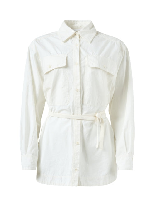 Flowy Cream-colored Cotton Casual Shirt for a Stylish Look