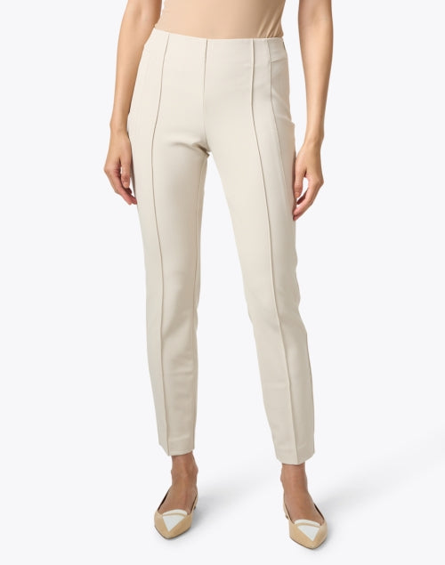Lafayette 148 New York Gramercy Beige Stretchable Pintuck Design Business and Casual Trousers