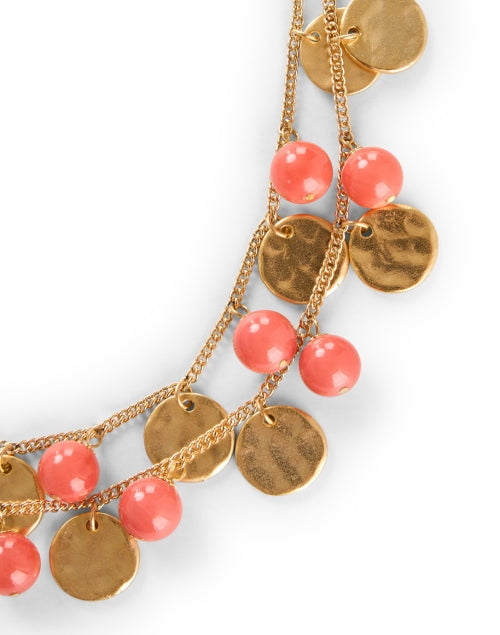 Gorgeous Gold and Coral Drop Necklace for a Stylish Look