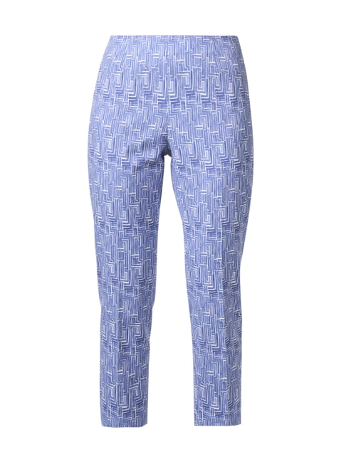 Stylish Blue Print Stretchable Cotton Dress Pants for Effortless Styling