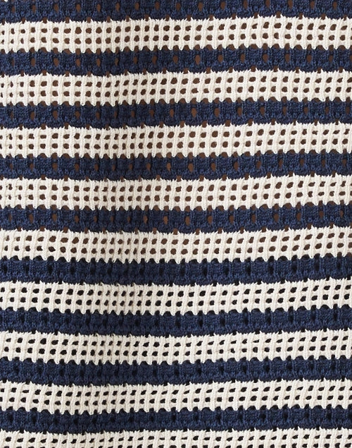 Ivory-Colored Striped Cotton Blend Waffle Knit Fashion Sweater for Transitional Weather