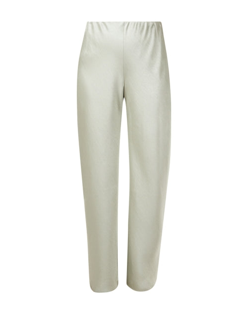 Timeless Green Satin Wide - Leg Bias - Cut Pants