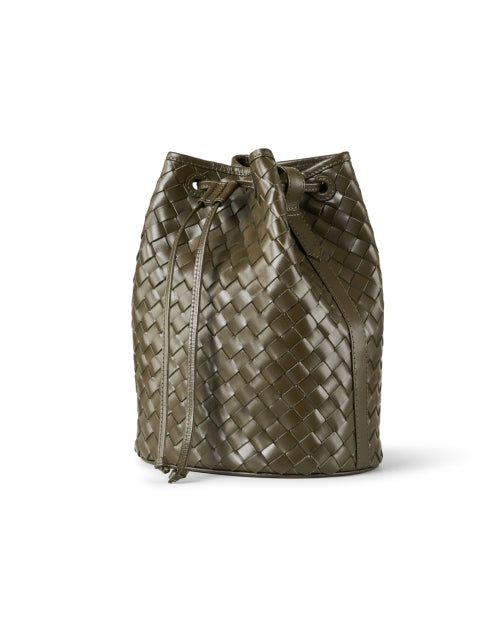 Stylish Mini Olive Green Adele Leather Bucket Bag for Daily Use