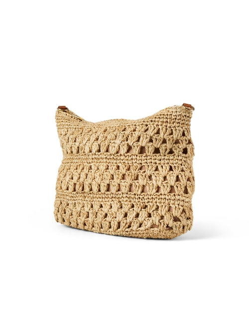 Elegant Luana Tan Raffia Shoulder Bag with Detachable Handle