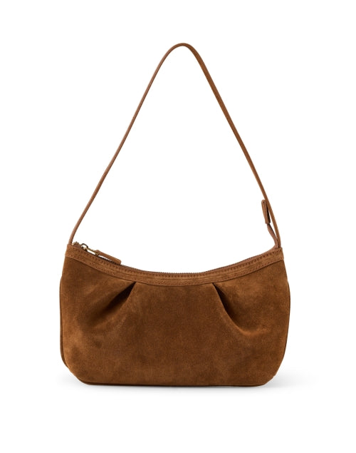 Stylish Dimple Design Cognac - Colored Suede Women's Shoulder Handbag