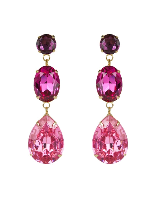 Stunning Aleena Fuchsia Crystal Drop Gold-Plated Brass Earrings
