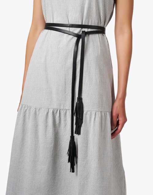 Stylish Gatsby Black Leather Skinny Wrap Belt for Bohemian Fashion
