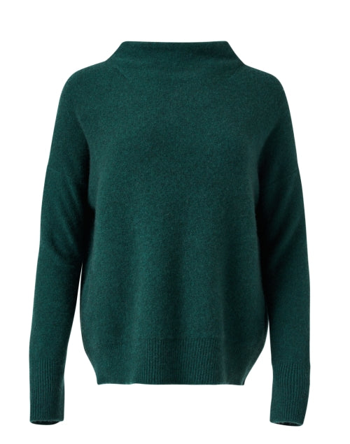 Fall-Perfect Soft and Fuzzy Green Boiled Cashmere Pullover Sweater