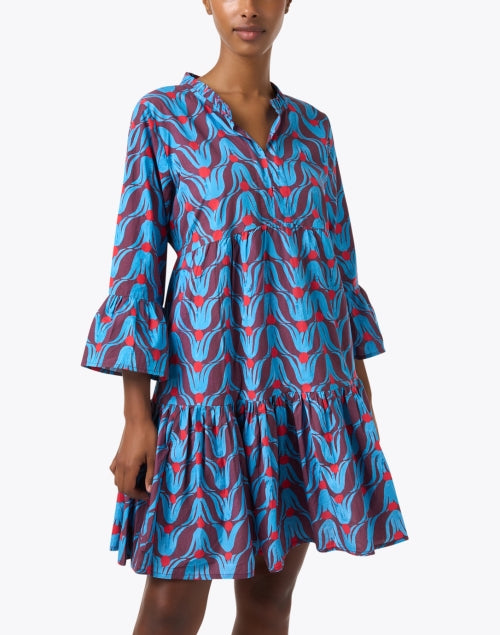 Stylish Multi - colored Tulip Patterned Cotton Women's Dress