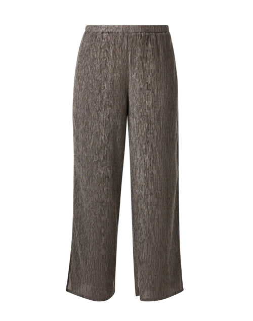 Eileen Fisher Cascade Taupe Plisse Material Wide Leg Pull - On Women's Trousers