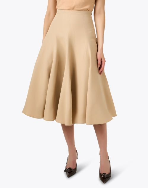 Fabiana Filippi's Elegant Beige Linen Blend Pleated Midi Skirt