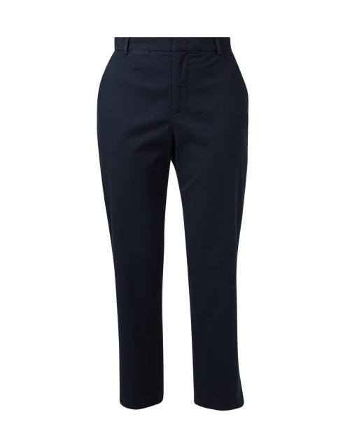 Navy Blue Men's Straight-Leg Cotton Chino Pants