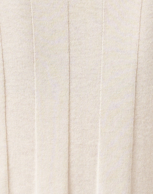 Elegant Ivory Knit Wool - Cashmere Blend Women's Top