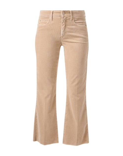 Cambio Francesca Premium Stretch Corduroy Beige Flared Cropped Jeans