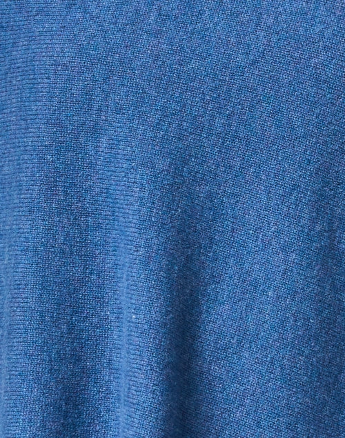 Heathered Blue Cashmere Women's Poncho Ruana for Transitional Months