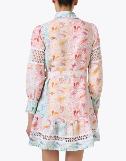 Leo Linen Shirt Dress with Multicolor Paisley Print