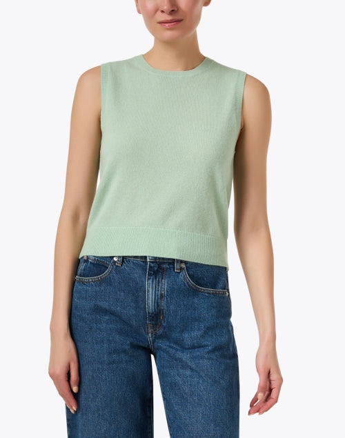 Sage Green Premium Cashmere Women's Knit Tank Top