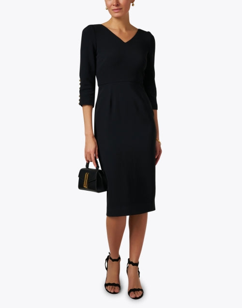 Sydney Women's Elegant Black Stretch Crepe Evening Dress