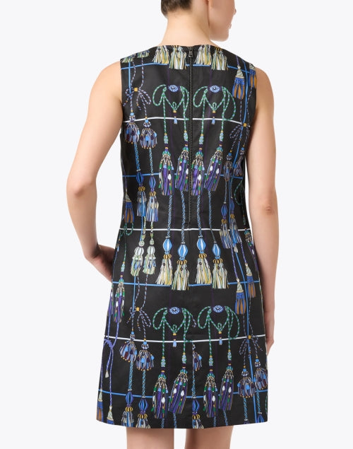 Stylish Remini Black Cotton Dress with Playful Print