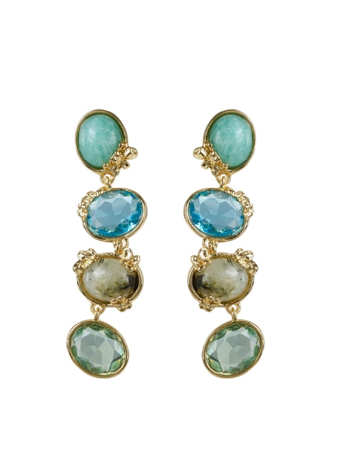 Stylish Rabia Light Blue Gemstone Drop Earrings for Women's Jewelry Collection