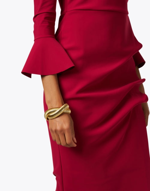 Eighteen Karat Gold Plated Twisted Cobra Design Bracelet - A Wardrobe Essential Jewelry Piece