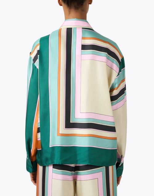Formia 100% Silk Top with Colorful Multi - Geometric Print