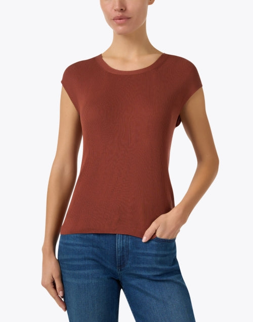Stylish Burnt Orange Women's Knit Top for Various Occasions