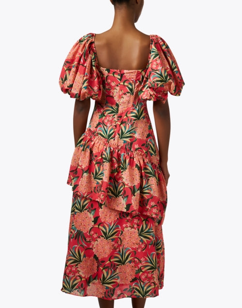 Stylish Red Dress with Pineapple Print and Feminine Design