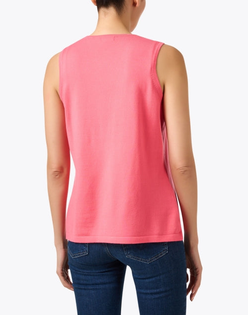 Charming Blossom-Inspired Pink Sleeveless Women's Knit Top