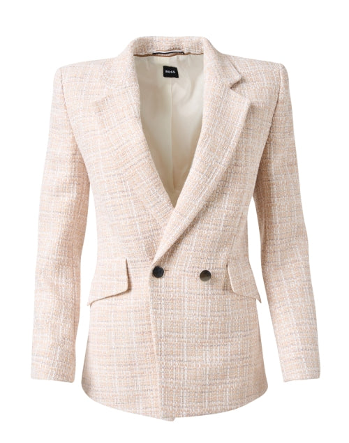 Stylish Beige Tweed Jarinara Blazer for Women