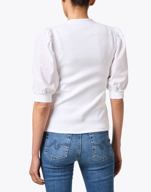 Coralee Women's White Puff Sleeve Fashionable Top for Daily Wear