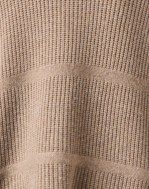 Taupe-colored Wool and Cashmere Blend Poncho-style Cardigan for Versatile Layering