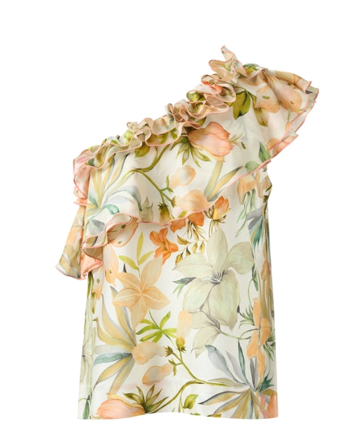 Finley's Kate Branded Multi Floral Print One Shoulder Women's Fashion Top