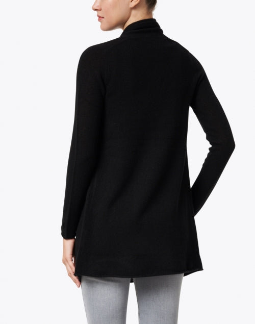 Classic Black Luxury Cashmere Trapeze-Style Essential Cardigan