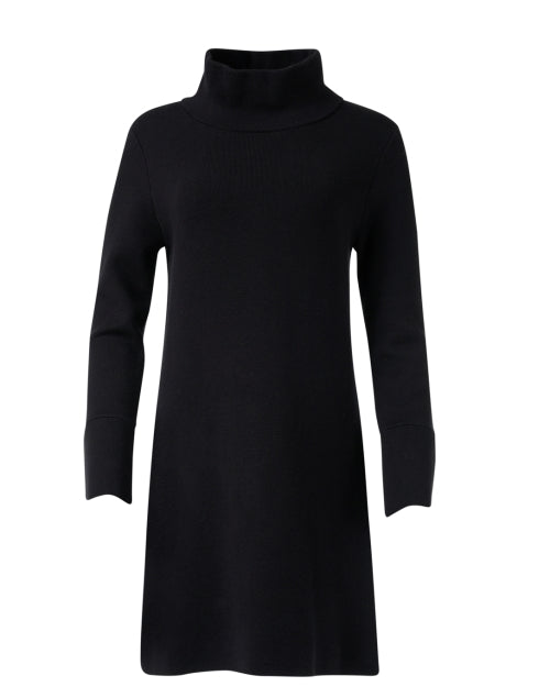 Laura Women's Transitional Black Cotton Cashmere Blend Tunic Style Dress