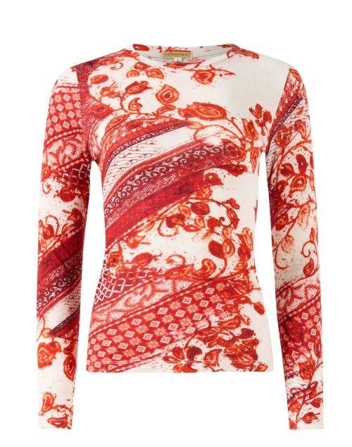 Stylish Red Floral Printed Women's Sweater for Casual Wear