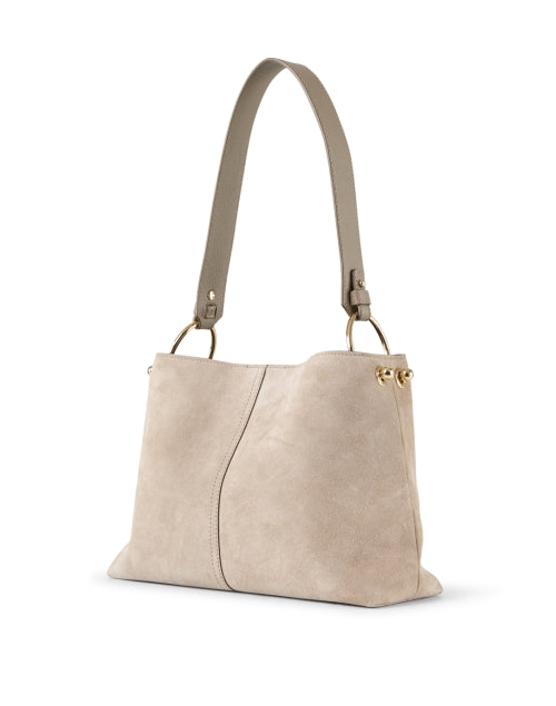 Strathberry Lana Taupe Suede Fashionable Hobo Tote Bag