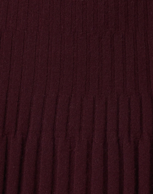 Burgundy Clove-colored Cashmere Pull-on Midi Skirt