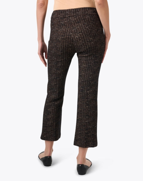 Leo Shimmering Metallic Brown Cropped Flare Style Women's Pants