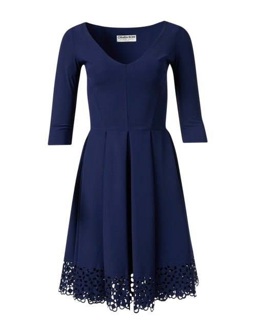 Elegant Stretch Navy Fit-and-Flare Chiara Boni La Petite Robe Dress