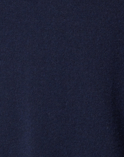 Navy Cesaria Merino Wool and Cashmere Blend Semi - Relaxed Cardigan