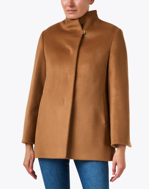Luxurious Cinzia Rocca Icons Camel Wool Straight - Silhouette Coat
